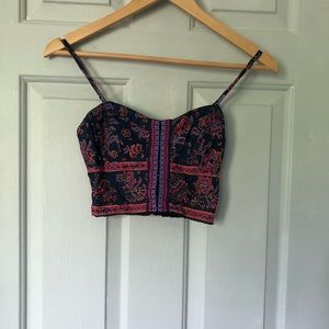 Floral purple crop top